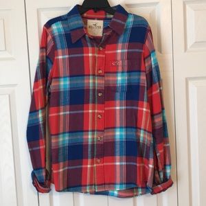 Hollister button up plaid shirt